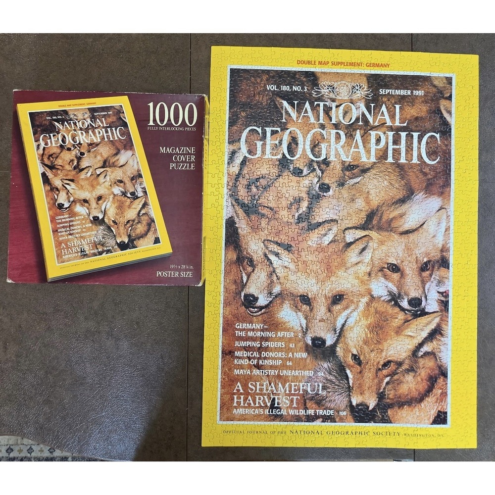 National Geographic Magazine Cover North American Red Foxes 1000 Piece Puzzle
